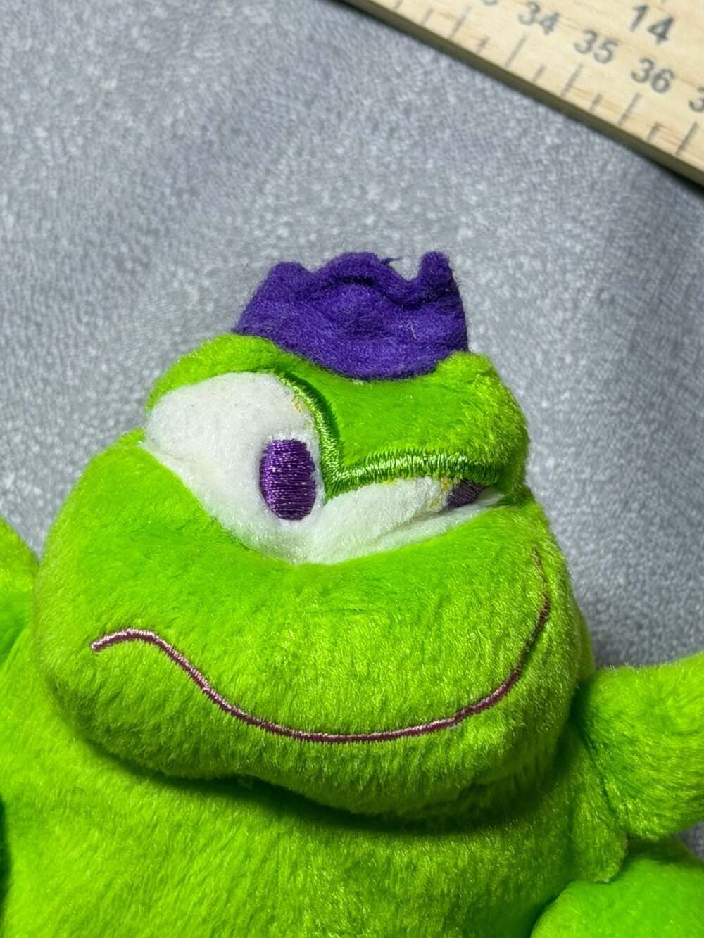 2000 GMA Accessories Prince Frog Plush Toy Green Purple